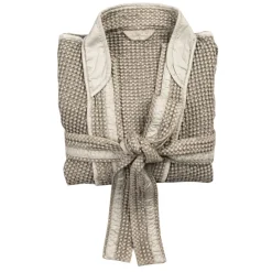Accappatoio Kimono di Lusso di Lino e Cotone, 2 Finiture Made in Italy - Kleone