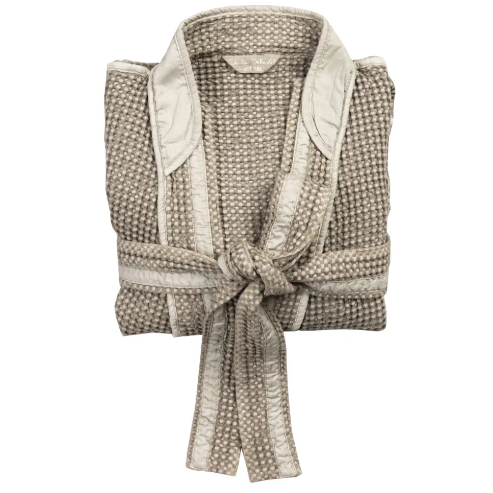 Accappatoio Kimono di Lusso di Lino e Cotone, 2 Finiture Made in Italy - Kleone