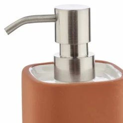 Accessori Bagno da Appoggio in Terracotta e Ceramica Bianca - Terracotta