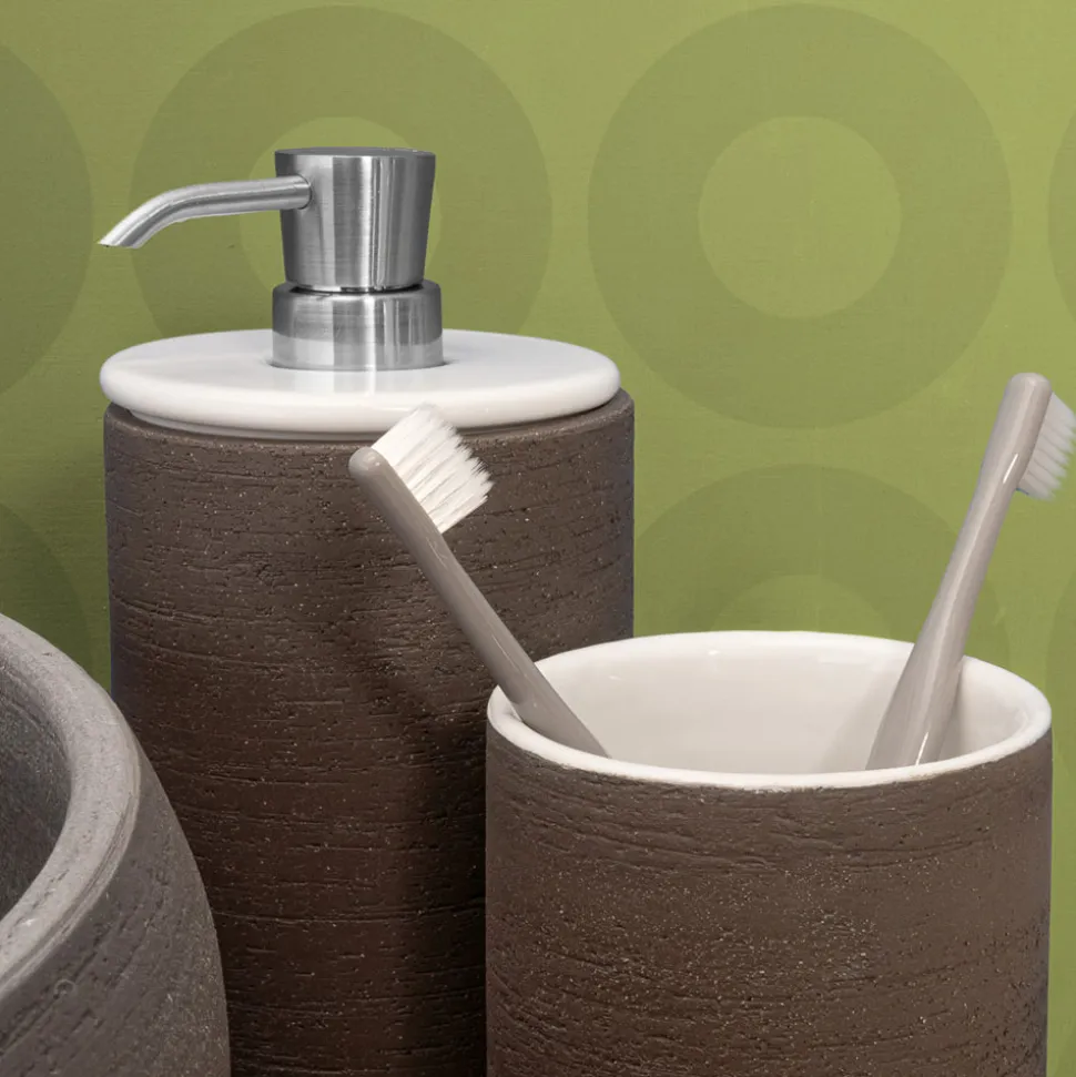 Accessori Bagno in Argilla con Interno Bianco Made in Italy - Antonella