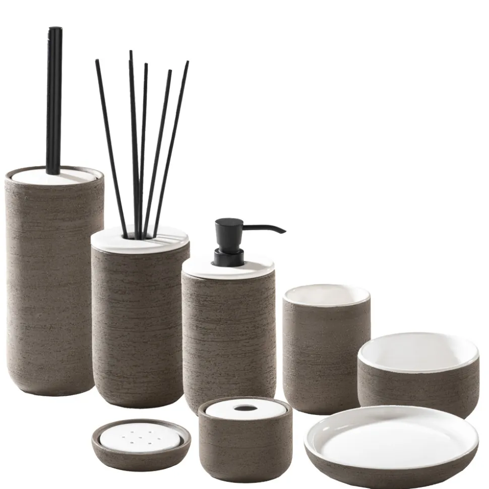 Accessori Bagno in Argilla con Interno Bianco Made in Italy - Antonella
