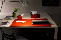 Accessori per Scrivania da Ufficio in Cuoio, 4 Pezzi, Made in Italy - Ebe