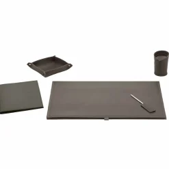 Accessori Ufficio per Scrivania in Cuoio Rigenerato, 5 Pezzi - Aristotele
