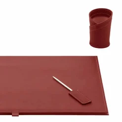 Accessori Ufficio per Scrivania in Cuoio Rigenerato, 5 Pezzi - Aristotele