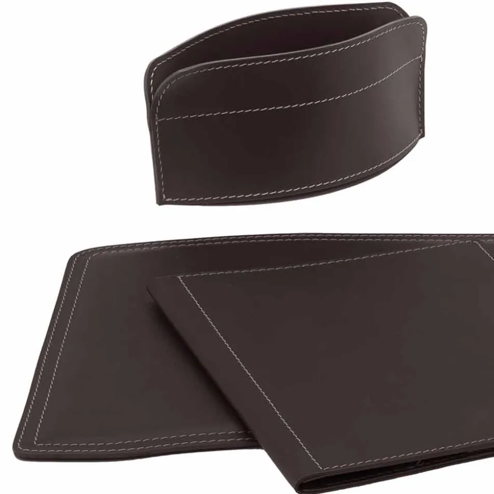 Accessori Ufficio per Scrivania Made in Italy in Cuoio Rigenerato - Brando