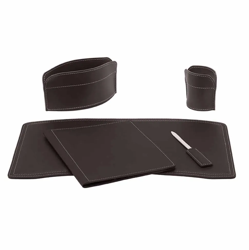 Accessori Ufficio per Scrivania Made in Italy in Cuoio Rigenerato - Brando