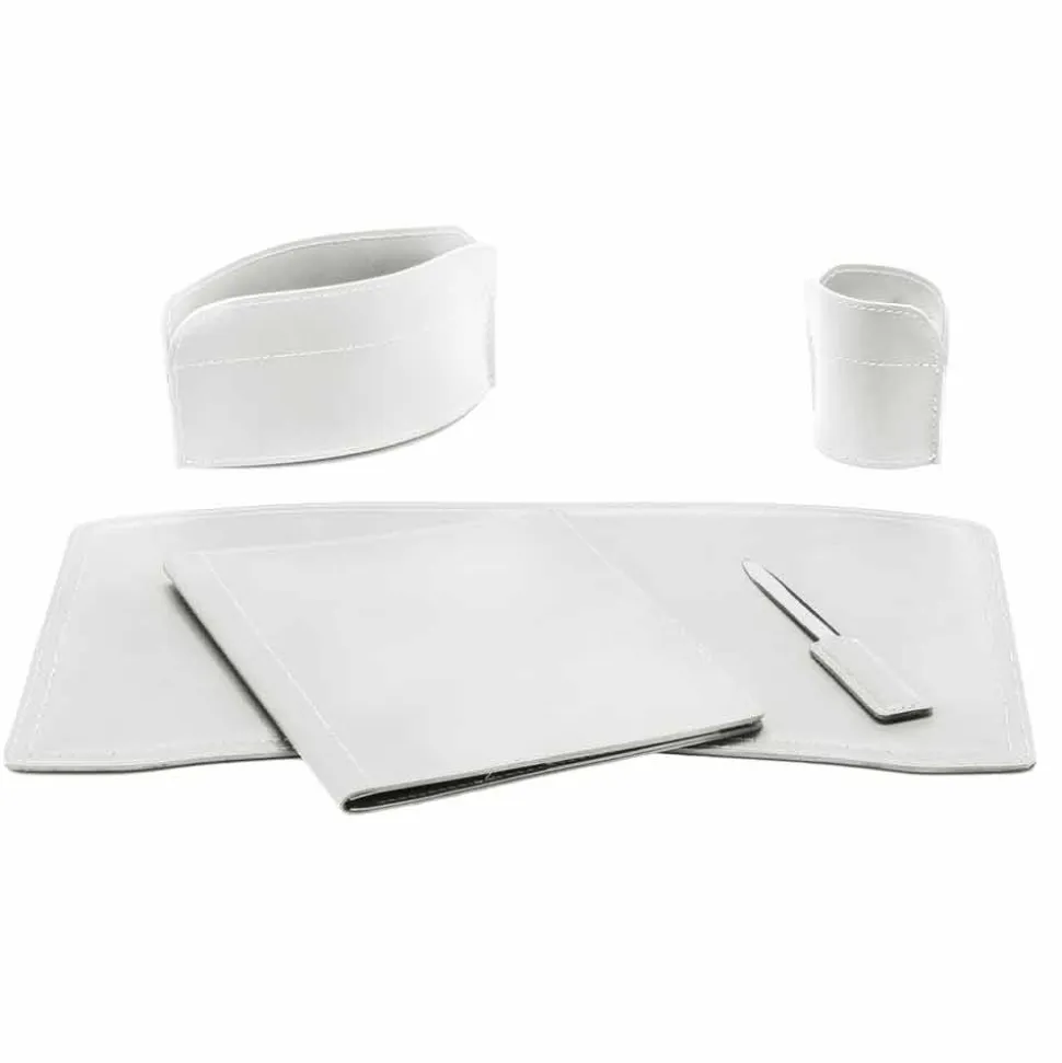 Accessori Ufficio per Scrivania Made in Italy in Cuoio Rigenerato - Brando