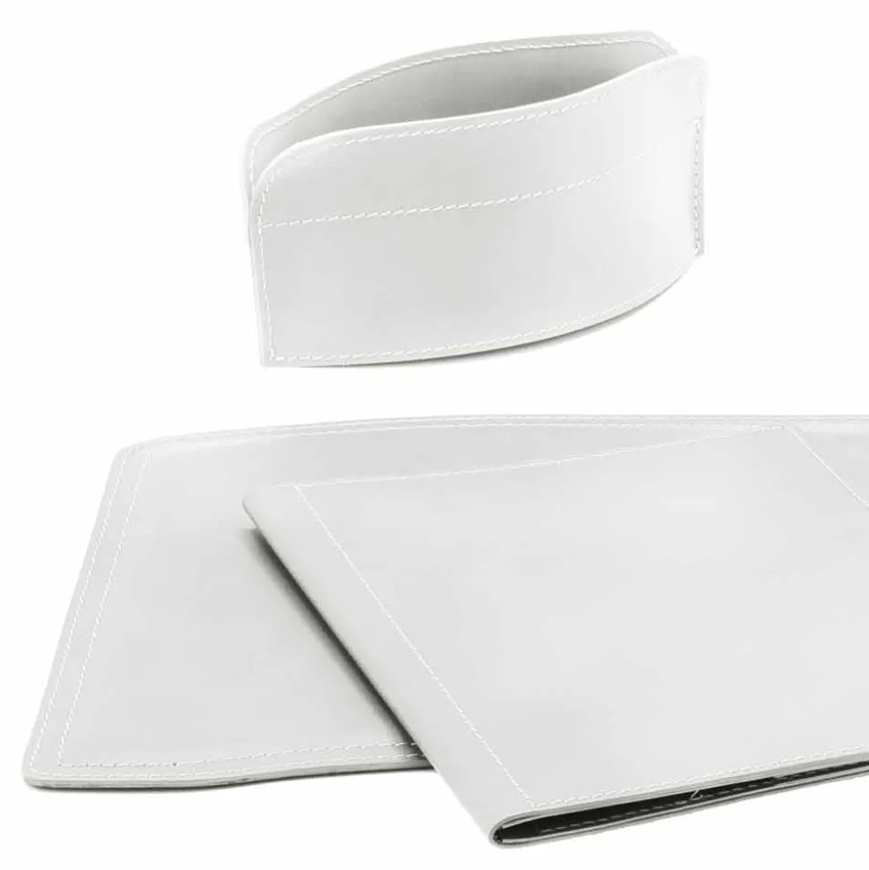 Accessori Ufficio per Scrivania Made in Italy in Cuoio Rigenerato - Brando