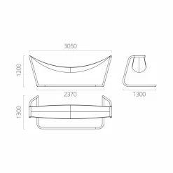 Amaca in Acciaio e Rete Nera da Giardino di Design Made in Italy - Cumberland