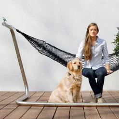 Amaca in Acciaio e Rete Nera da Giardino di Design Made in Italy - Cumberland