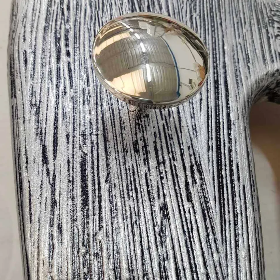 Appendiabiti da muro design decorato a mano in foglia argento Holt