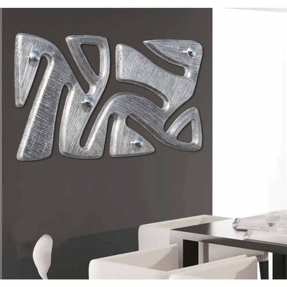 Appendiabiti da muro design decorato a mano in foglia argento Holt