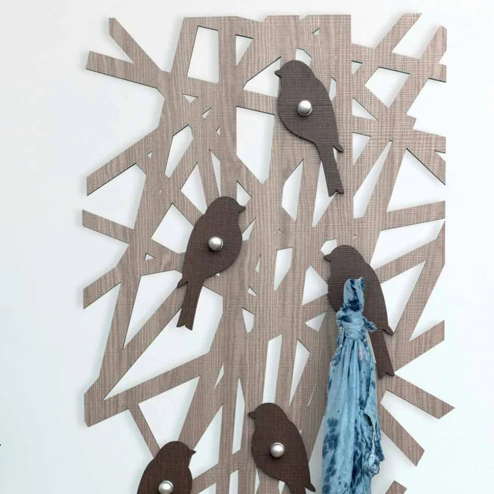 Appendiabiti da Muro in Legno Colorato dal Design Moderno - Alberuccell