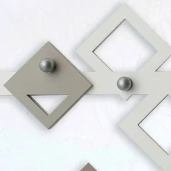 Appendiabiti da Parete in Legno Bianco e Beige Design Moderno Geometrico - Klimt