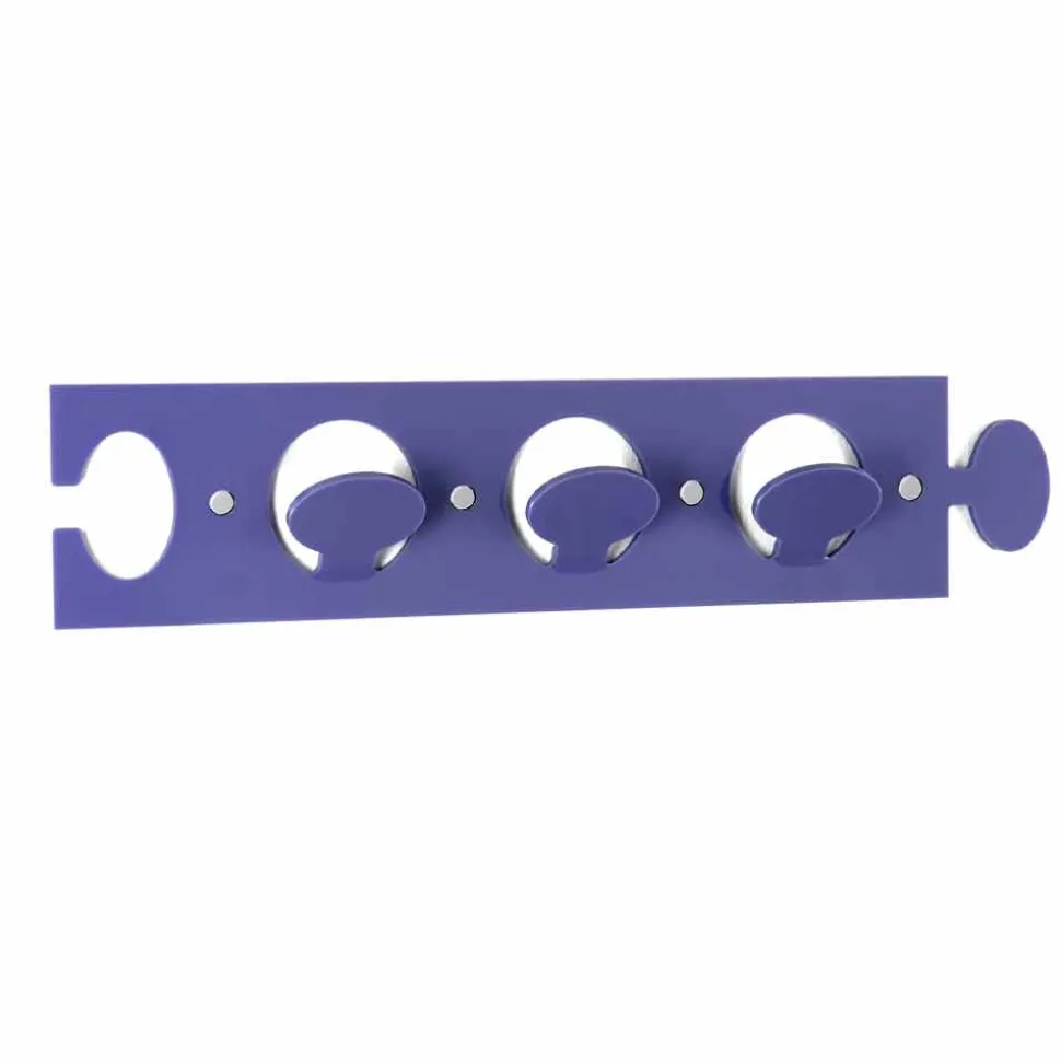 Appendiabiti da Parete in Plexiglass Colorato con 3 Ganci, 2 Pezzi - Fratack