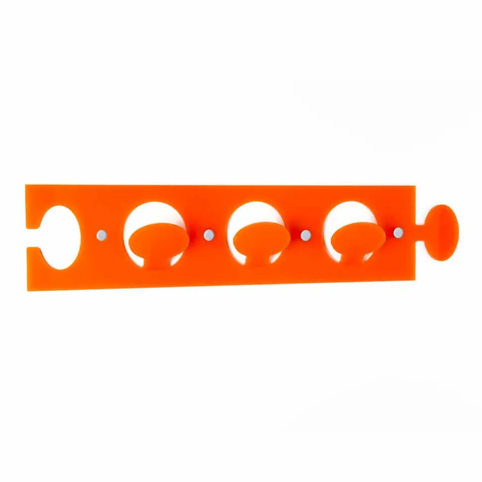 Appendiabiti da Parete in Plexiglass Colorato con 3 Ganci, 2 Pezzi - Fratack