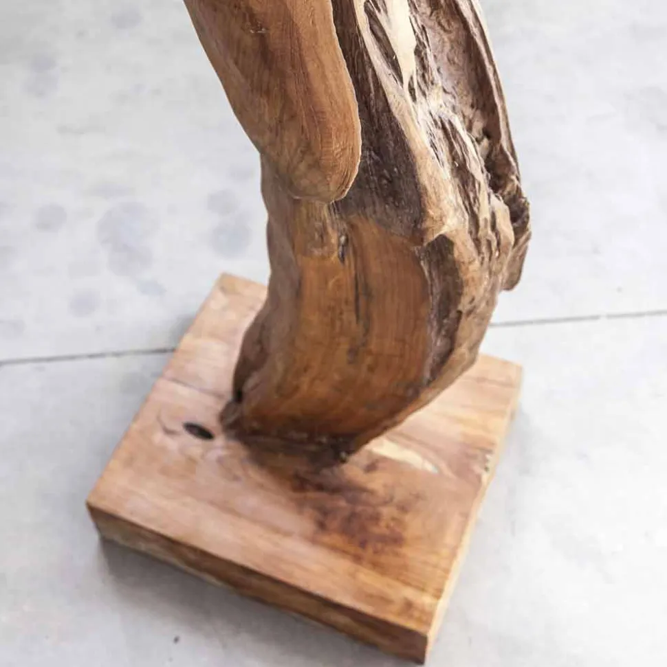 Appendiabiti da Terra con Struttura e Pioli in Teak Massello - Abete