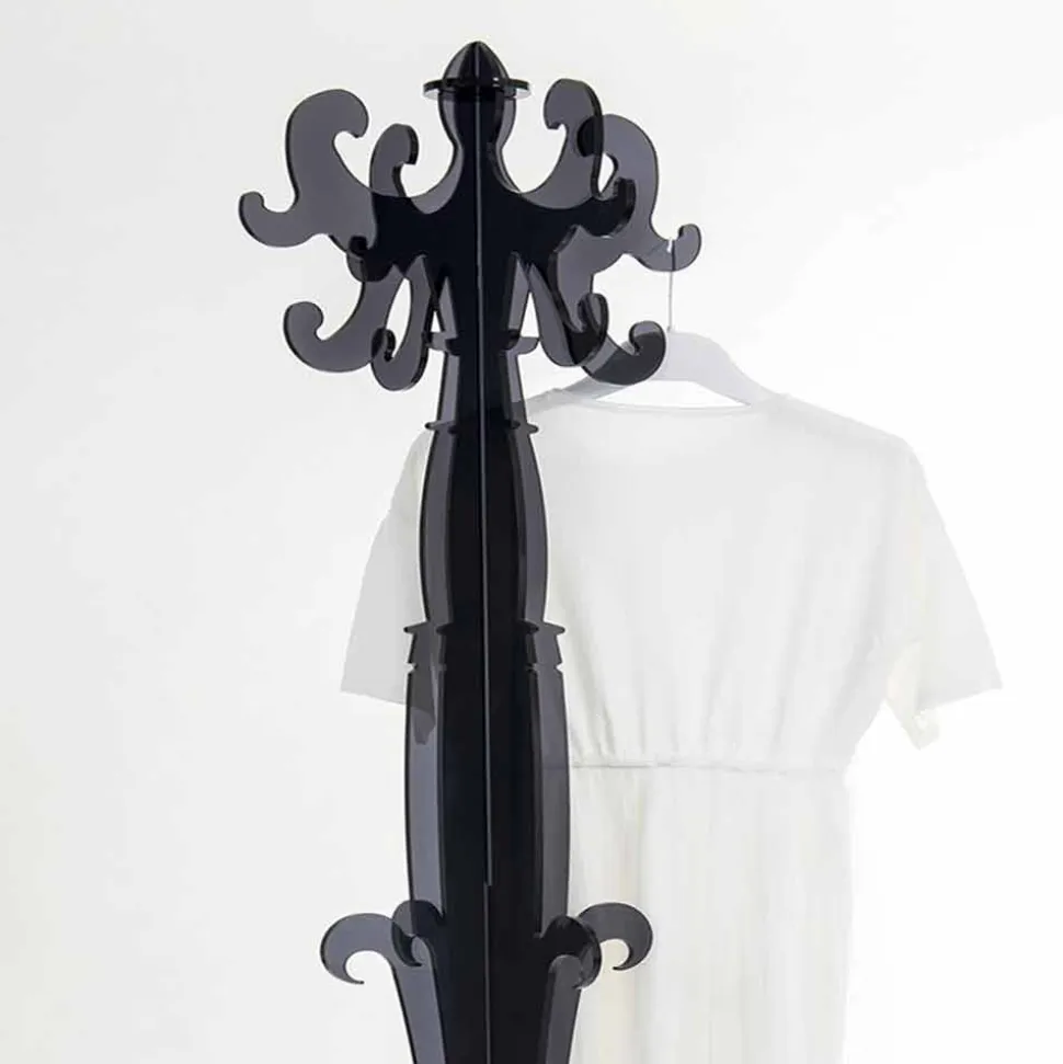 Appendiabiti da terra, design classico, in plexiglass Giave