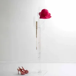 Appendiabiti da terra design moderno trasparente Cactus, made in Italy