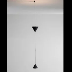 Applique a Filo in Alluminio Nero e Doppio Cono Design Minimale - Mercado