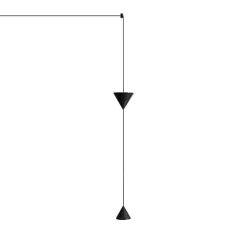 Applique a Filo in Alluminio Nero e Doppio Cono Design Minimale - Mercado