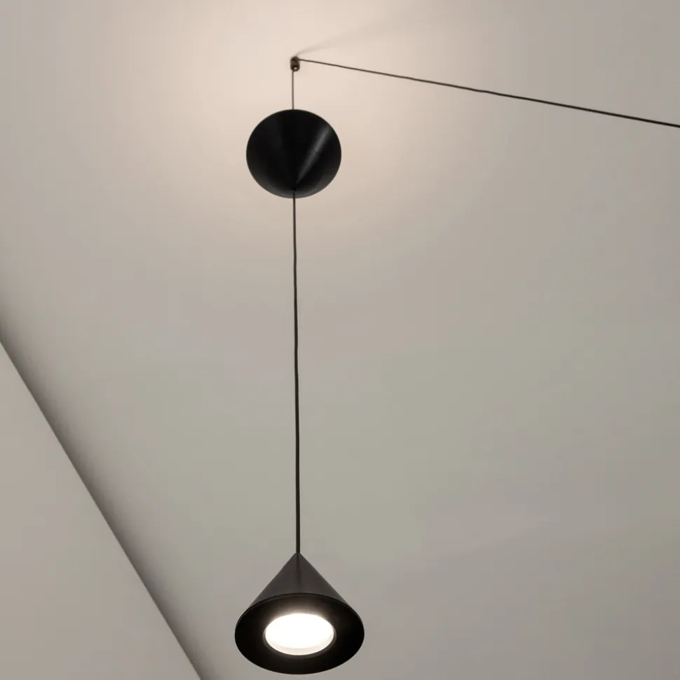 Applique a Filo in Alluminio Nero e Doppio Cono Design Minimale - Mercado