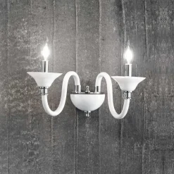 Applique a 2 Luci in Vetro Artigianale Italiano Stile Classico - Memore