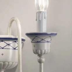 Applique a Muro a 2 Luci in Ceramica e Ottone Dipinta a Mano - Sanremo
