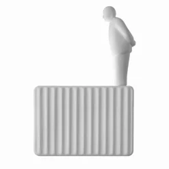 Applique a Muro a 3 Luci Led in Ceramica Bianca Opaca con Umarell - Ometto