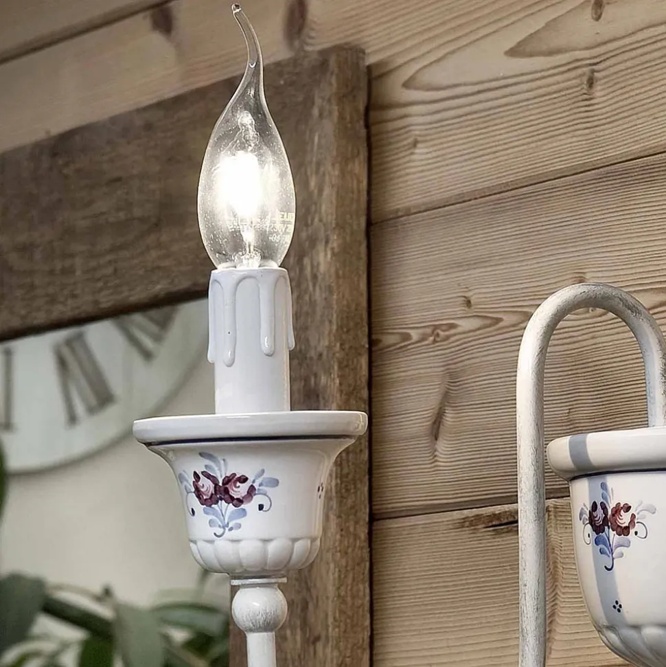 Applique a Muro Artigianale in Ceramica e Ottone Dipinta a Mano - Sanremo