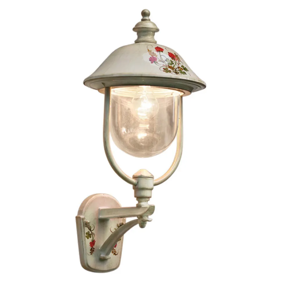 Applique a Muro da Giardino Alluminio con Fiori Dipinti a Mano - Bari