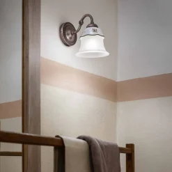 Applique a muro in ceramica decorata e vetro Ferroluce Ferrara