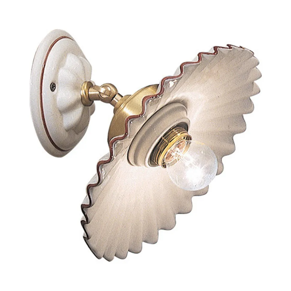 Applique a muro in ceramica e diffusore ondulato Ferroluce