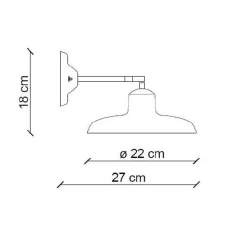 Applique a Muro in Ceramica Nera e Ferro Design Vintage Industriale - Bew