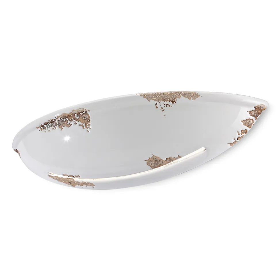 Applique a Muro Mezzaluna a 2 Luci in Ceramica Decorata a Mano - Trieste