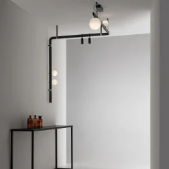 Applique a Parete di Design in Alluminio Nero con Sfere e Faretti - Esodo