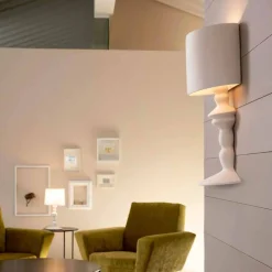 Applique a Parete in Ceramica Verniciabile con Paralume Design Moderno - Cadabra