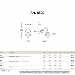 Applique Cimosa di Aldo Bernardi in ottone anticato e vetro soffiato bianco