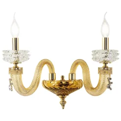 Applique Classica 2 Luci Vetro Artigianale Lusso Made in Italy - Saline