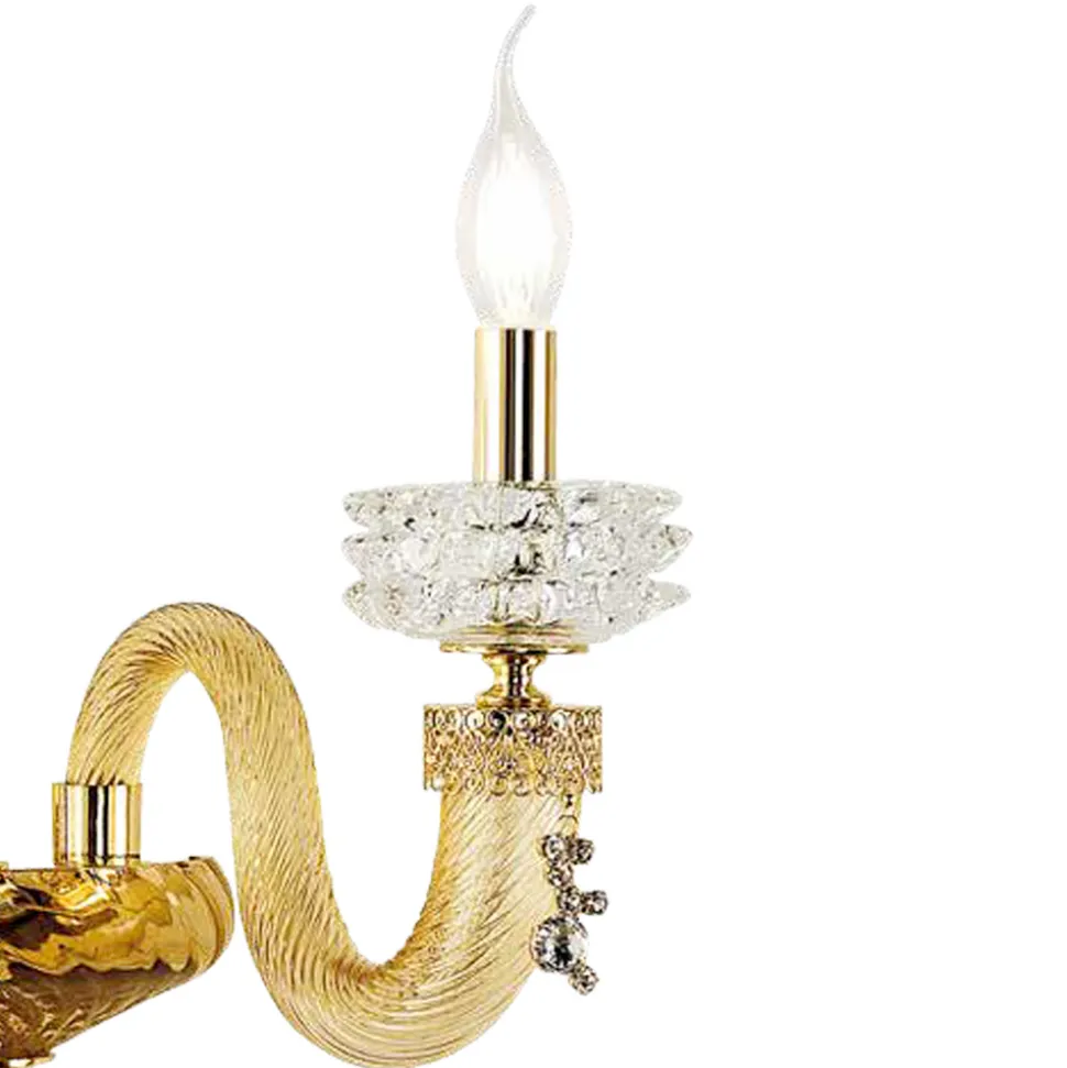 Applique Classica 3 Luci Vetro Artigianale Lusso Made in Italy - Saline