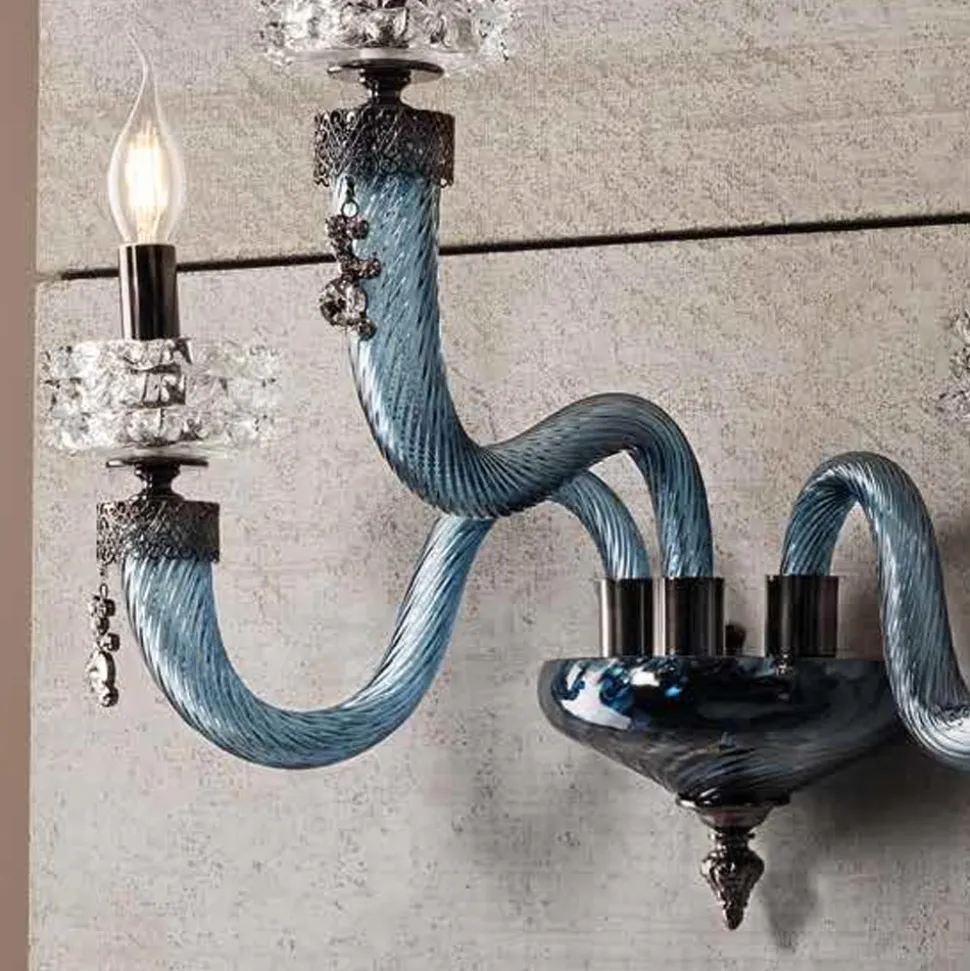 Applique Classica 3 Luci Vetro Artigianale Lusso Made in Italy - Saline