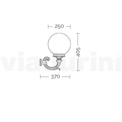 Applique da Esterno in Alluminio con Sfera in Acrilico Opale - Trovaantracite