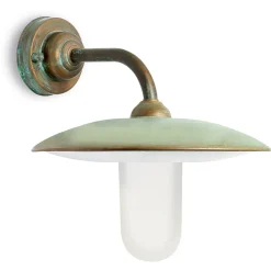 Applique da Esterno in Ottone, Vetro Opale e IP44 Made in Italy - Drago
