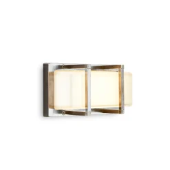 Applique da Esterno in Ottone, E27 e Stile Geometrico Made in Italy - Cristallo