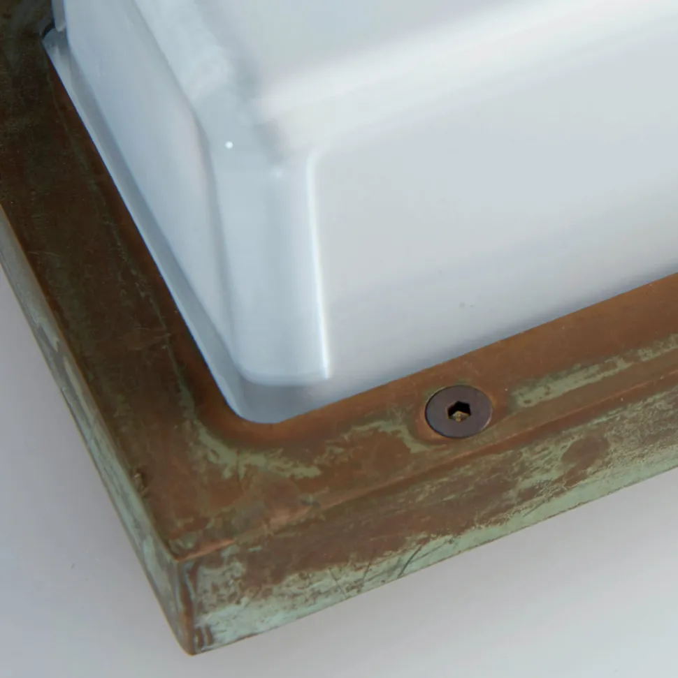 Applique da Esterno in Ottone Vintage con Attacco E27 e IP44 - Cristallo