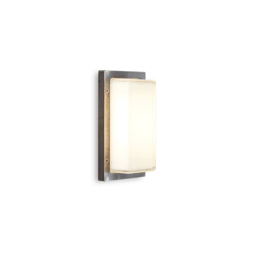 Applique da Esterno in Ottone Vintage con Attacco E27 e IP44 - Cristallo