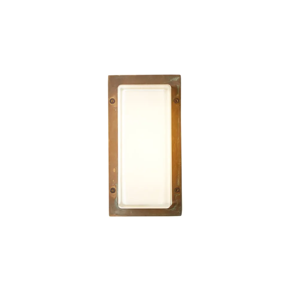 Applique da Esterno in Ottone Vintage con Attacco E27 e IP44 - Cristallo