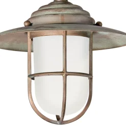 Applique da Esterno in Ottone, Vetro Opale e IP44 - Elfico