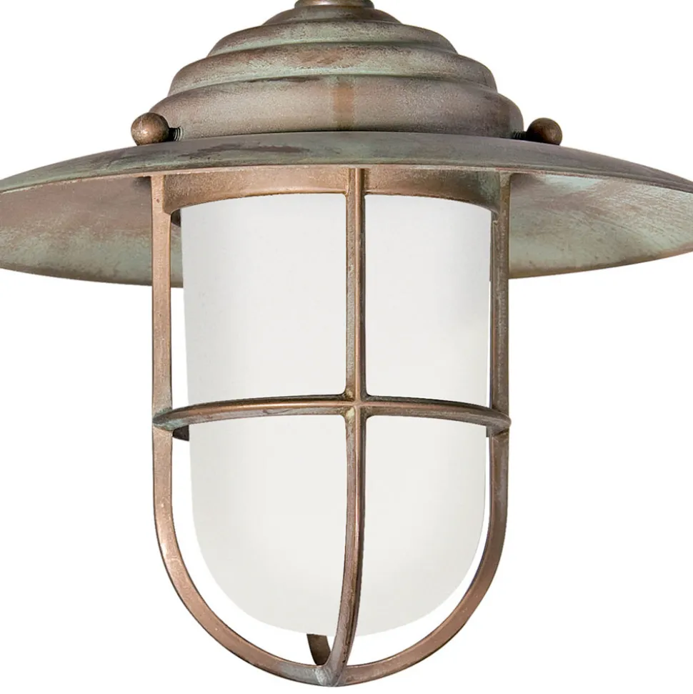 Applique da Esterno in Ottone, Vetro Opale e IP44 - Elfico