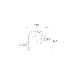 Applique da Esterno in Ottone, Vetro Trasparente e IP44 - Elfico